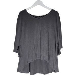 H BY HALSTON Flowy Oversized Cape Top Grey Size Medium